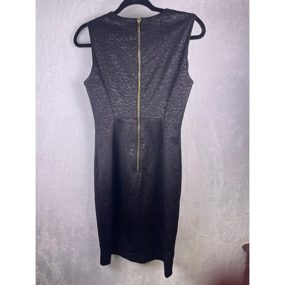 Calvin‎ Klein Women's Black Textured Sleeveless Sheath Dress Knee Length Size 6 - Picture 3 of 8